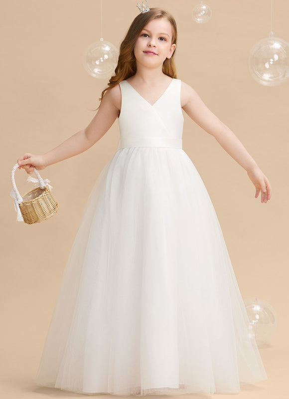 Robe De Princesse Longue Rose Poudrée - gallery 7