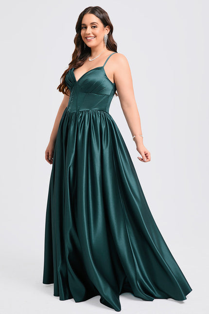 Robe De Princesse Satin Fluide Ras Du Sol - gallery 6