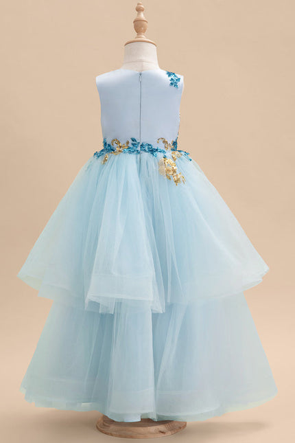 Robe De Princesse Tulle Bleu Floral - gallery 4
