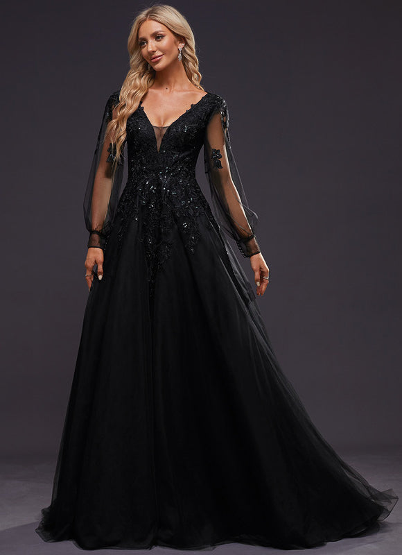 Robe De Princesse Noir Scintillant - gallery 7