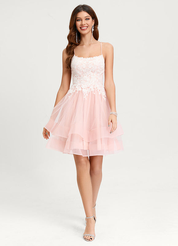 Robe De Princesse Courte Pastel Élégante - gallery 4