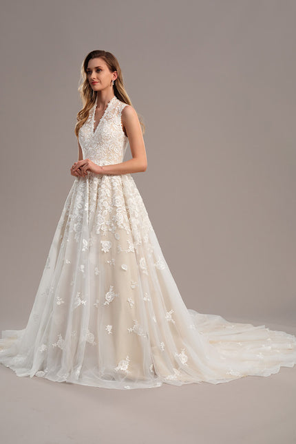 Robe De Princesse Évasée Brodée - gallery 3