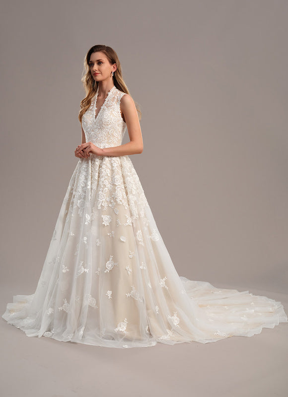 Robe De Princesse Évasée Brodée - gallery 3