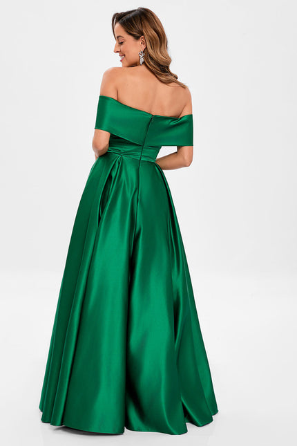 Robe De Princesse Satin Émeraude Chic - gallery 6