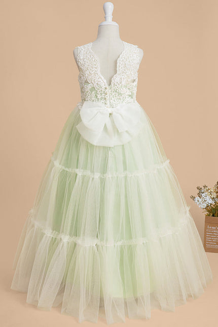 Robe De Princesse Tulle Vert Pâle - gallery 3