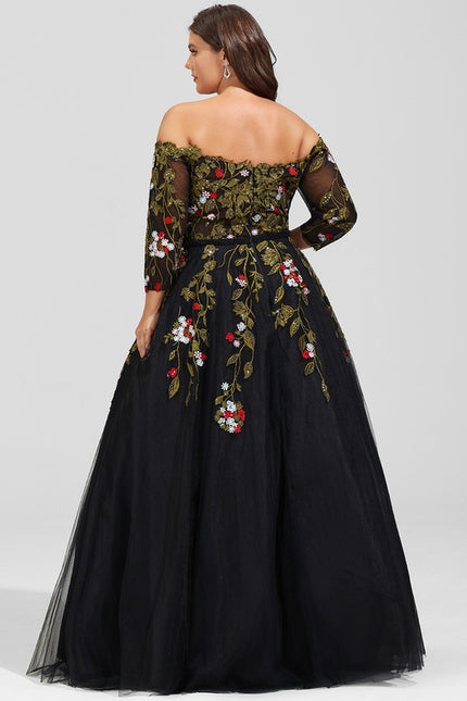Robe De Princesse Noire Florale - gallery 8