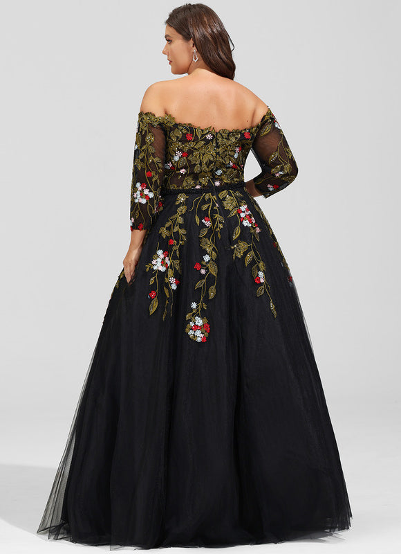 Robe De Princesse Noire Florale - gallery 8