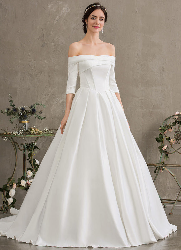 Robe De Princesse Satinée Évasée - gallery 3