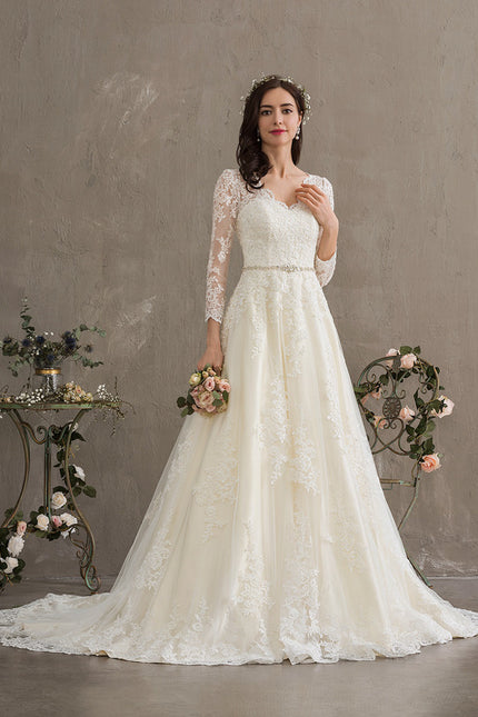 Robe De Princesse Élégante Dentelle - gallery 7