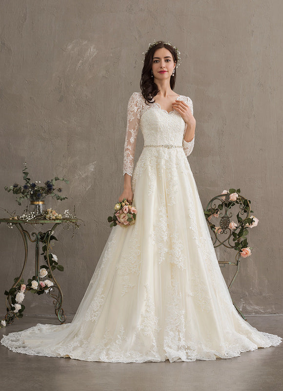 Robe De Princesse Élégante Dentelle - gallery 7