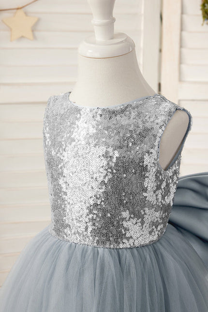 Robe De Princesse Tulle Gris Argenté - gallery 1