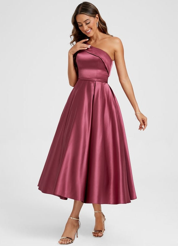 Robe De Princesse Satin Bordeaux - gallery 3