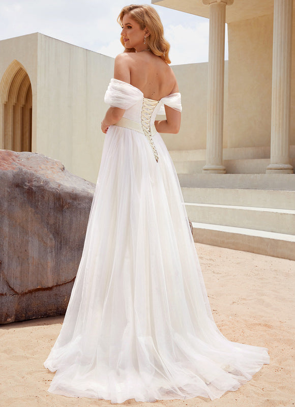 Robe De Mariee Col Bateau Princesse - gallery 3