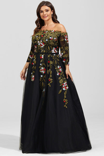 Robe De Princesse Noire Florale - gallery 9