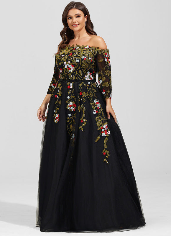 Robe De Princesse Noire Florale - gallery 9
