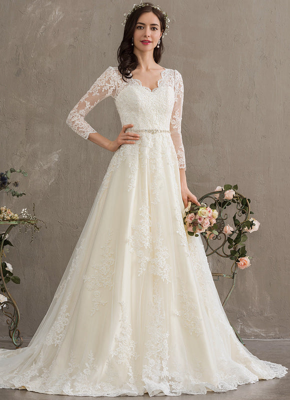 Robe De Princesse Élégante Dentelle - gallery 4
