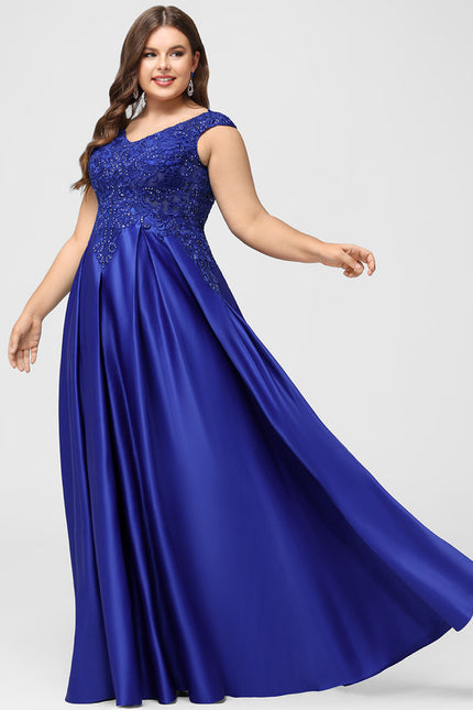 Robe De Princesse Soirée Bleue Satinée - gallery 5