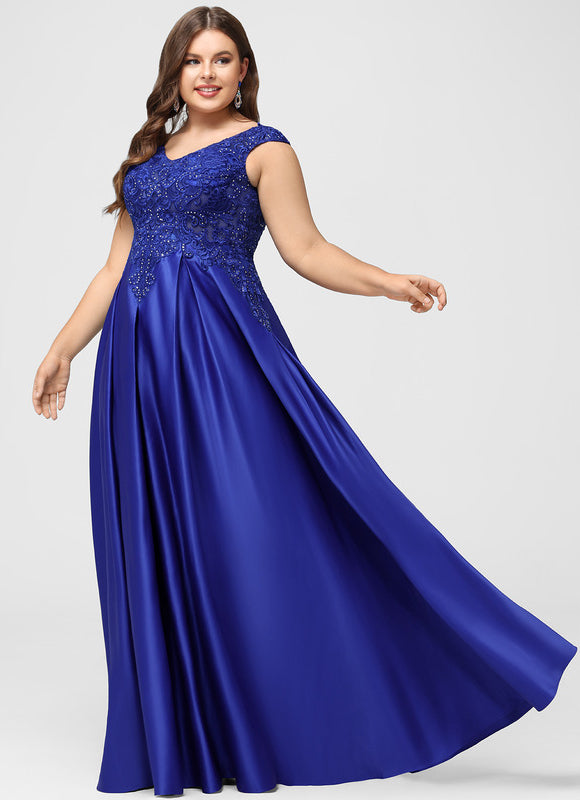 Robe De Princesse Soirée Bleue Satinée - gallery 5