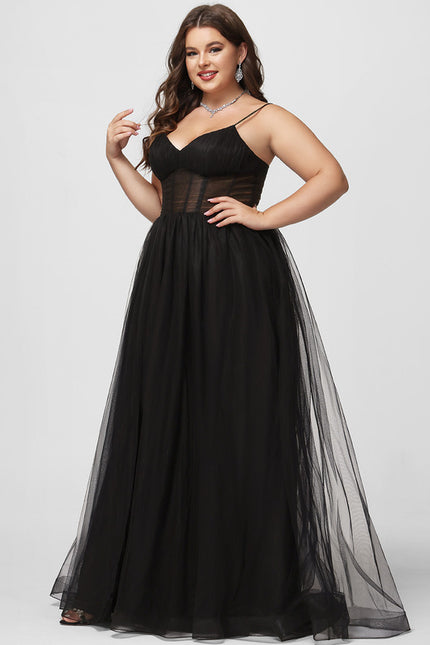 Robe De Princesse Tulle Noire Élégante - gallery 8