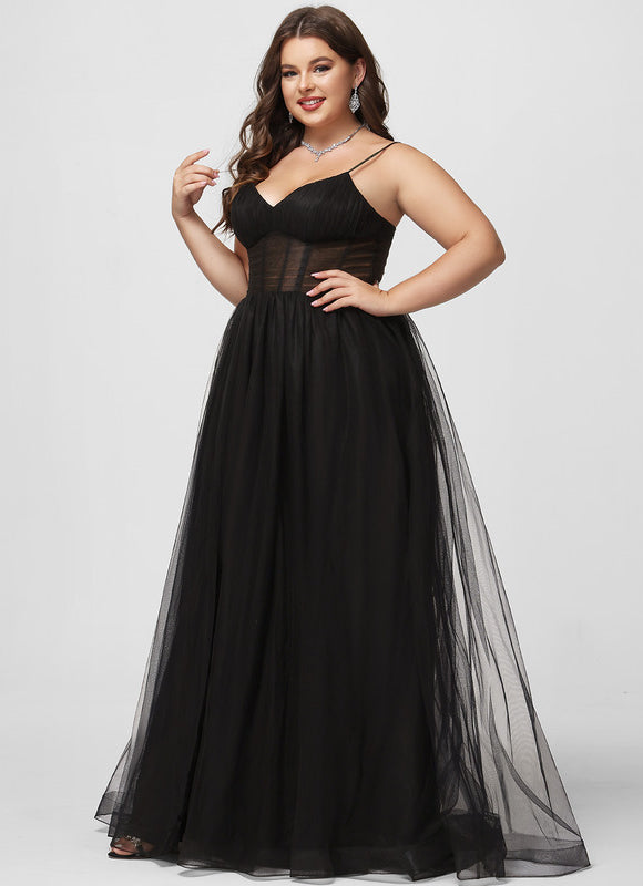 Robe De Princesse Tulle Noire Élégante - gallery 8