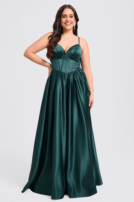 Robe De Princesse Satin Fluide Ras Du Sol - gallery 8