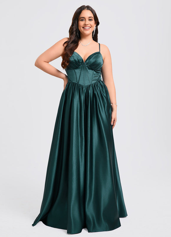 Robe De Princesse Satin Fluide Ras Du Sol - gallery 8