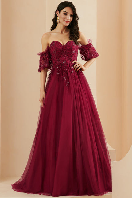 Robe De Princesse Bordeaux Évasée - gallery 3