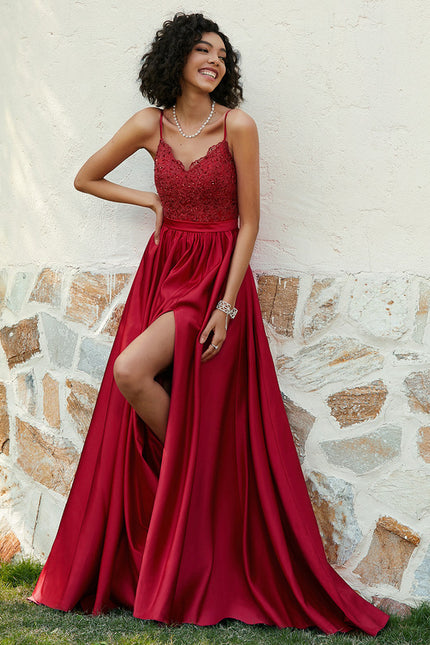 Robe De Princesse Satinée Rouge - gallery 2