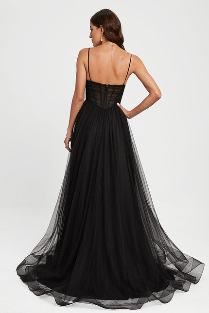 Robe De Princesse Tulle Noire Élégante - gallery 5