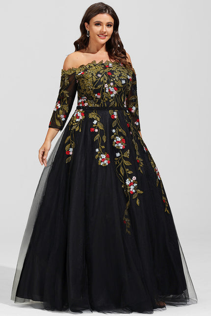 Robe De Princesse Noire Florale - gallery 7