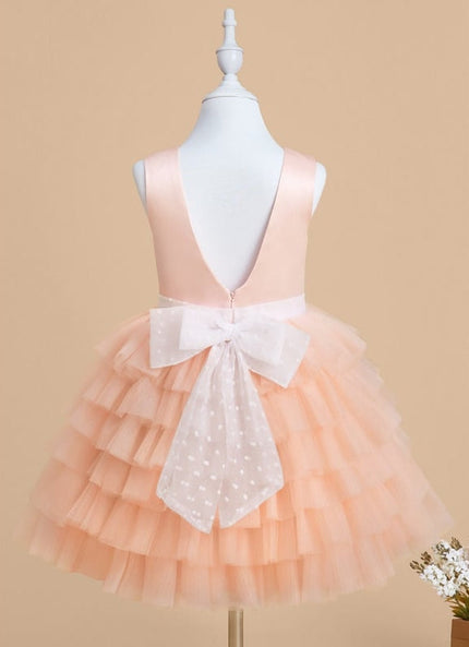 Robe De Princesse Tulle Pêche Volants