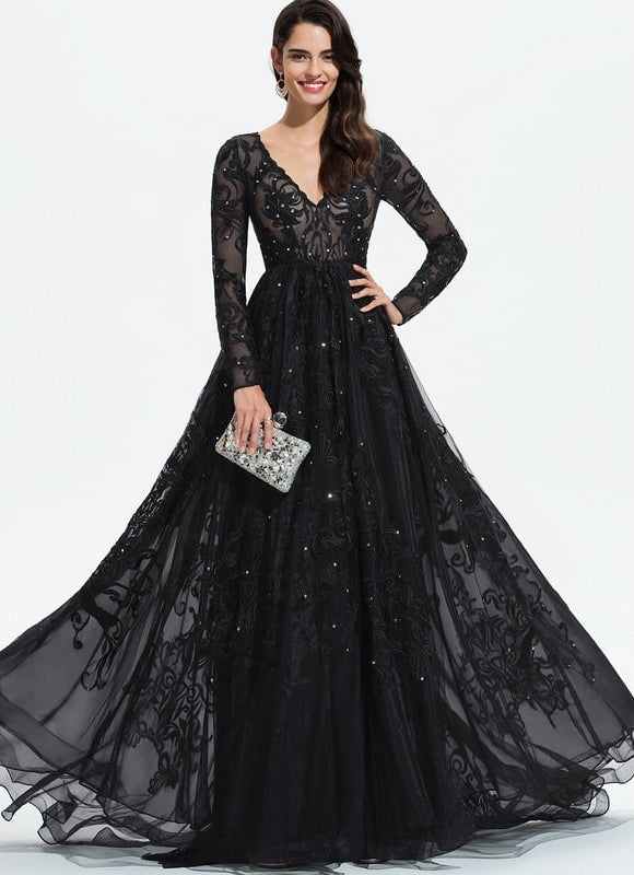 Robe De Princesse De Gala En Tulle Brodé