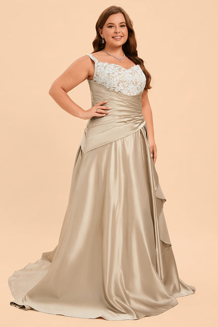 Robe De Princesse Satinée Beige - gallery 6
