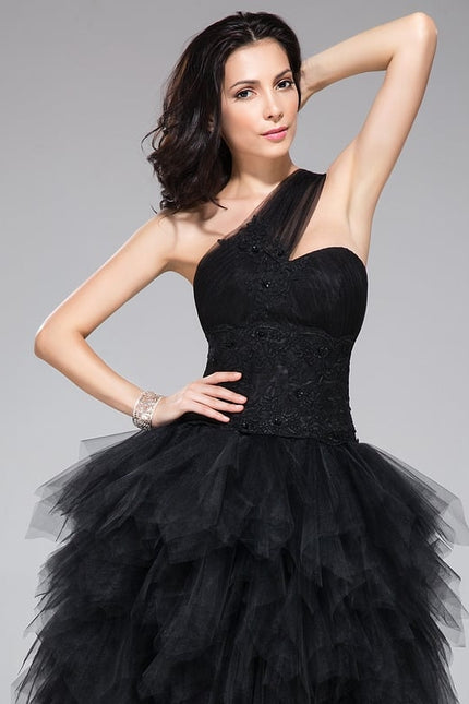 Robe De Princesse Asymétrique À Volants - gallery 6