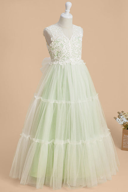 Robe De Princesse Tulle Vert Pâle - gallery 2