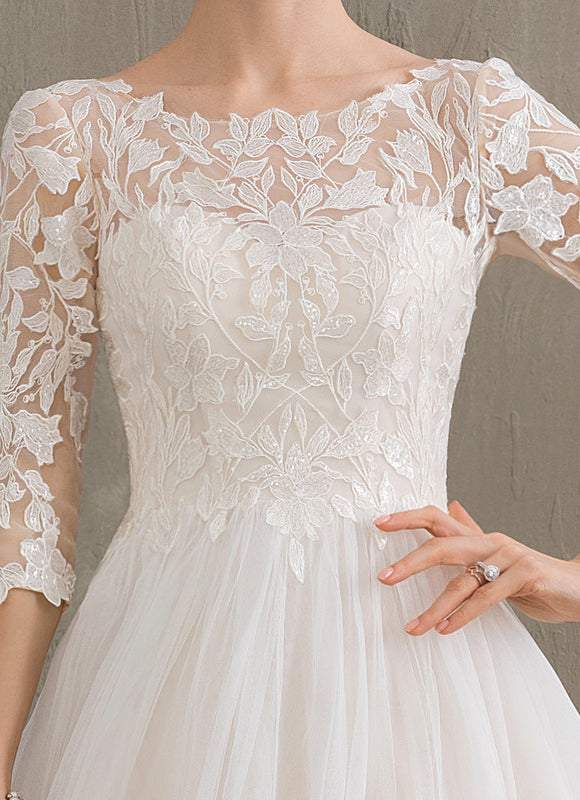 Robe De Princesse Nuptiale En Tulle Scintillant - gallery 5