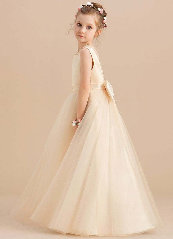 Robe De Princesse Cérémonie Enfant Satinée - gallery 4