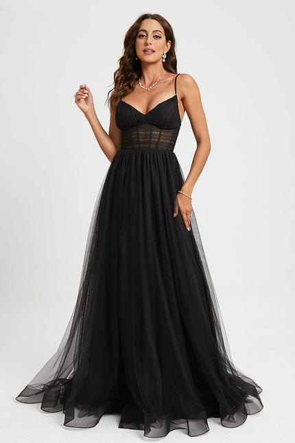 Robe De Princesse Tulle Noire Élégante - gallery 3
