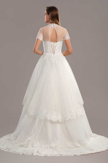 Robe De Princesse Nuptiale En Dentelle - gallery 5