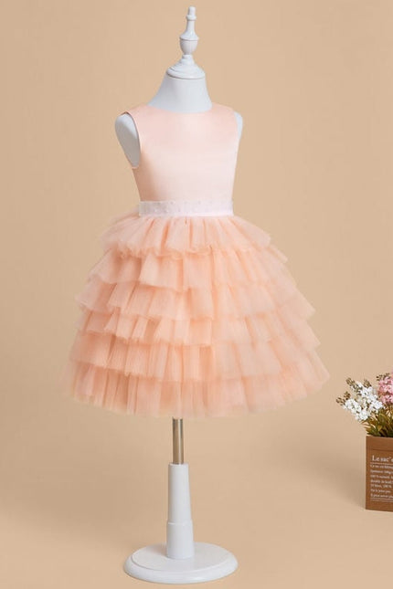 Robe De Princesse Tulle Pêche Volants - gallery 2