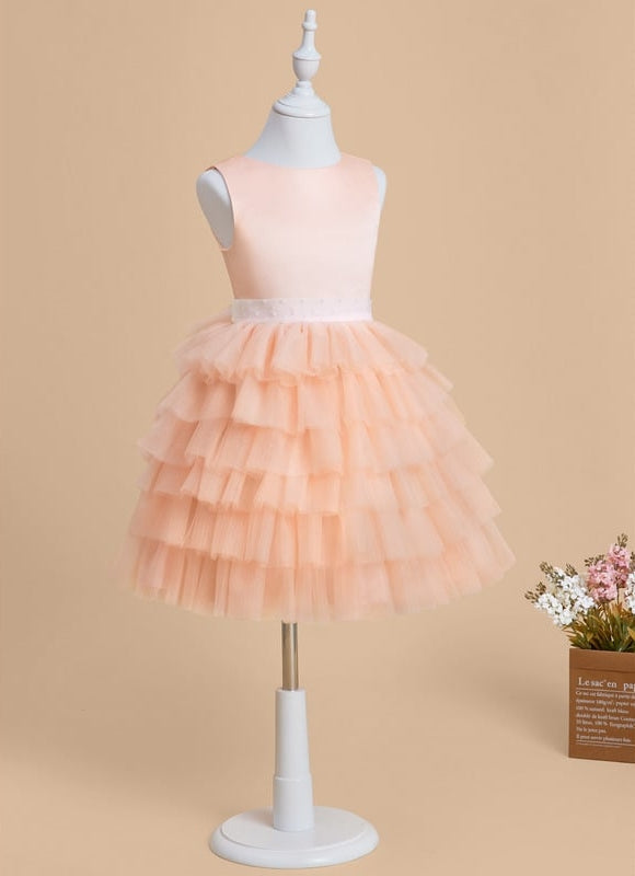 Robe De Princesse Tulle Pêche Volants - gallery 2