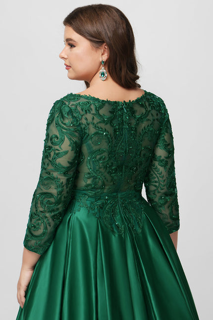 Robe De Princesse Satin Verte - gallery 6