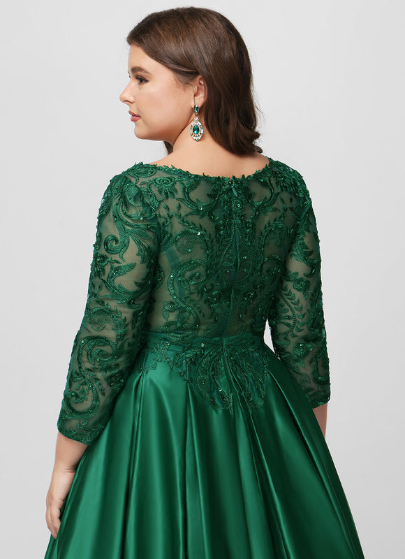 Robe De Princesse Satin Verte - gallery 6
