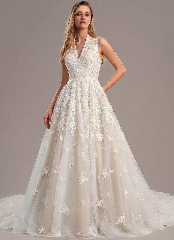 Robe De Princesse Évasée Brodée