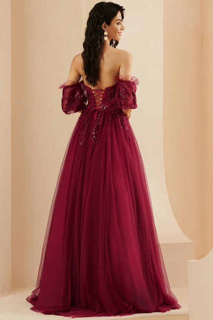 Robe De Princesse Bordeaux Évasée - gallery 5
