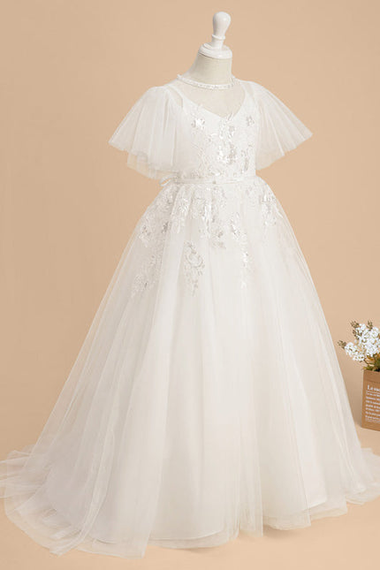 Robe De Princesse Tulle Ivoire Fleuri - gallery 2