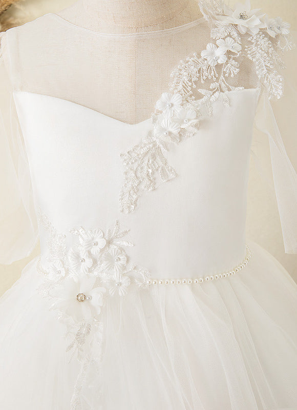 Robe De Princesse Blanche Florale - gallery 4