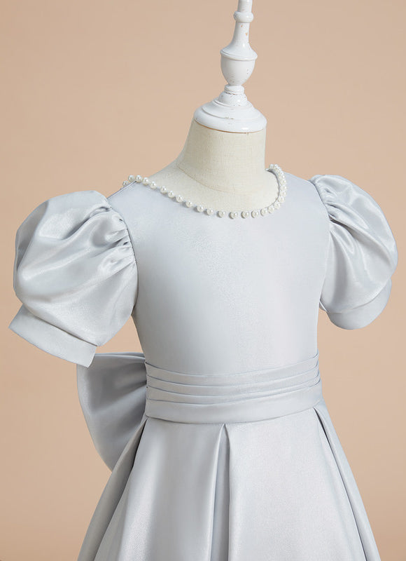 Robe De Princesse Satinée Grise - gallery 2
