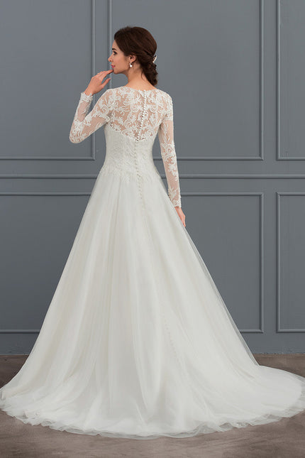 Robe De Princesse Nuptiale Tulle Ornée - gallery 3