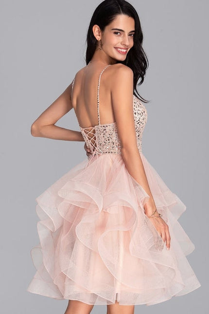 Robe De Princesse Tulle Volants Rose